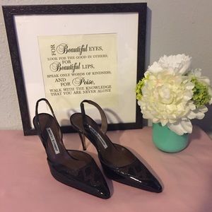 Manolo Blahnik sling-back heel